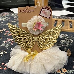 Elly & Emmy Gold and Cream Angel Wings Costume